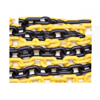 cadena plástica amarilla negra 25 m