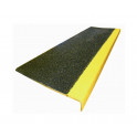 Perfil de fibra de vidrio negro con banda amarilla 0.5 m.