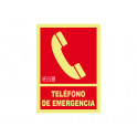 telefono de emergencia con rotulo
