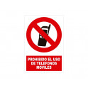 prohibido usar moviles con rotulo