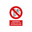 prohibido conectar sin autorizacion con rotulo