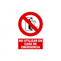 prohibido utilizar en emergencia con rotulo