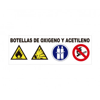 cartel para botellas de oxigeno y acetileno