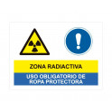 zona radiactiva uso obligatorio de ropa protectora