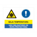 baja temperatura uso obligatorio de ropa protectora