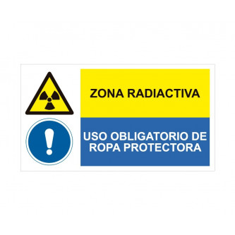 zona radiactiva uso obligatorio de ropa protectora