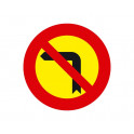 giro a la izquierda prohibido