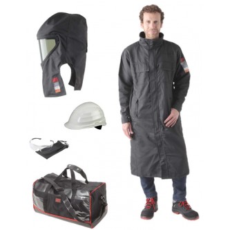 Kit 25-40 cal con chaqueta larga y proteccion facial