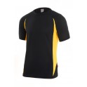 Camiseta técnica manga corta negra amarilla  Velilla