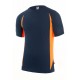 camiseta técnica manga corta azul marino naranja velilla