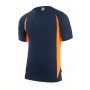 Camiseta técnica manga corta azul marino naranja Velilla