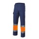 pantalón bicolor alta visibilidad azul marino naranja velilla